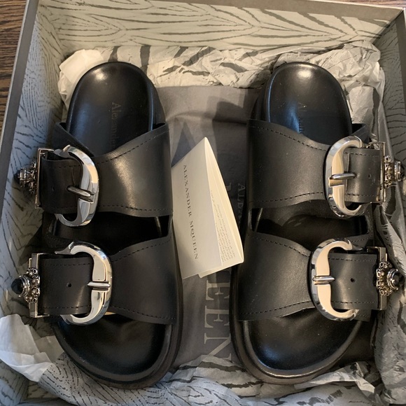 alexander mcqueen buckle sandals